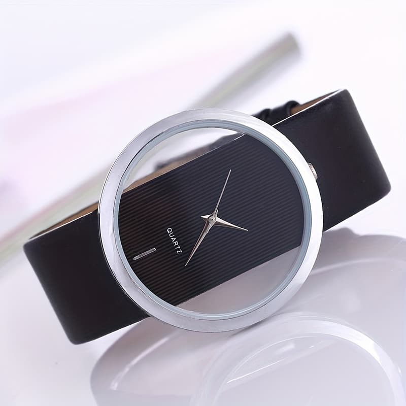 TEMU Cool Transparent Dial Clock Quartz Women Wrist Watch Creative Exquisite Watch