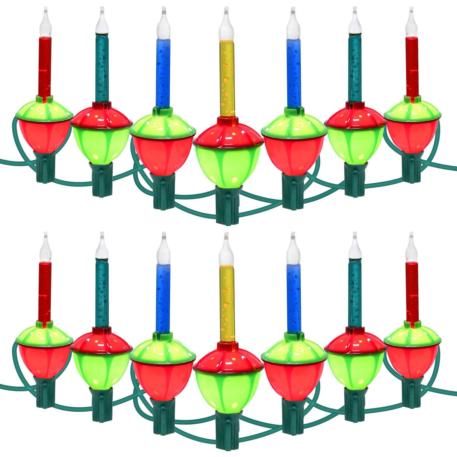 TEMU 22 Ft Christmas Bubble Lights, 2 Sets Of Christmas String Lights With 14 Vintage Christmas Lights, Fluids Light For Holiday Decor, Festive Lighting Decoration C7/e12 Candelabra Base -