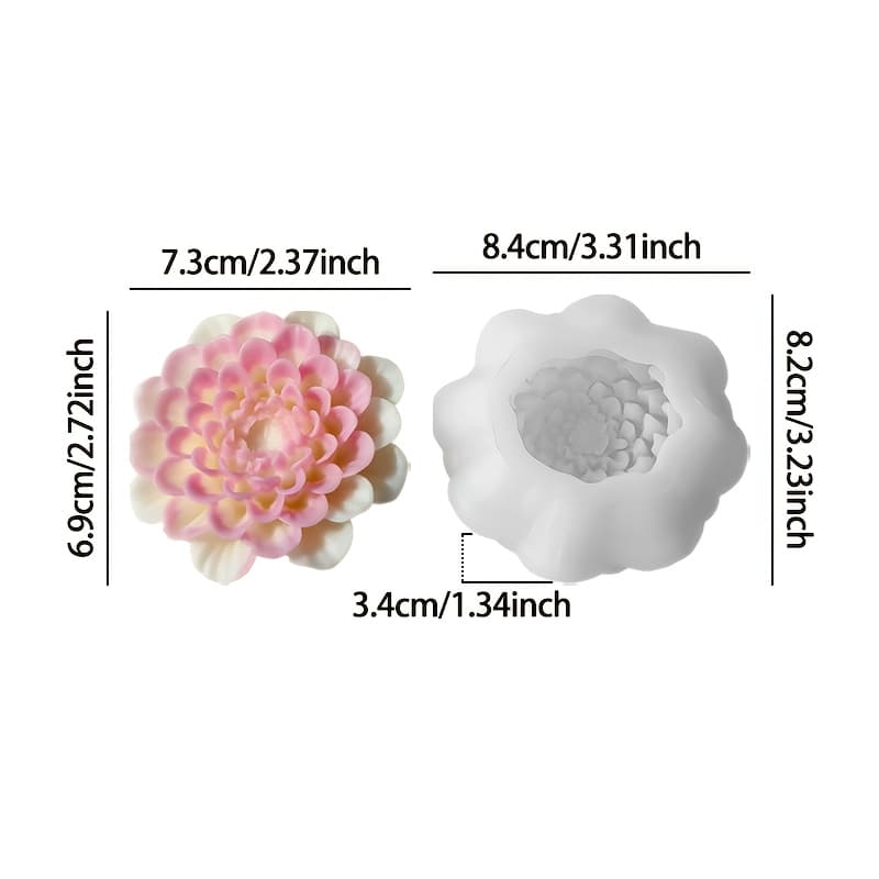TEMU 1pc Flower Candle Silicone - 3d Floral Soap, Resin, Aromatherapy Stone, And Plaster Crafting For Handmade Gifts -durable, High-temperature, , And Reusable Candle Molding Tool
