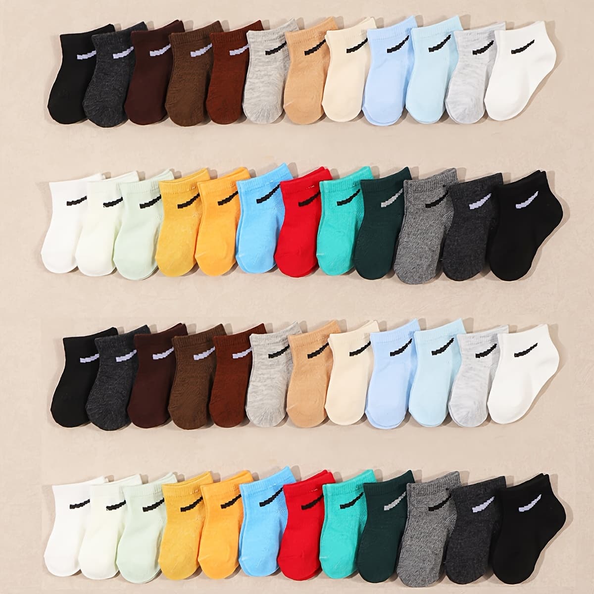 TEMU Random 10 Pairs Of Spring/summer Solid Color Short Socks