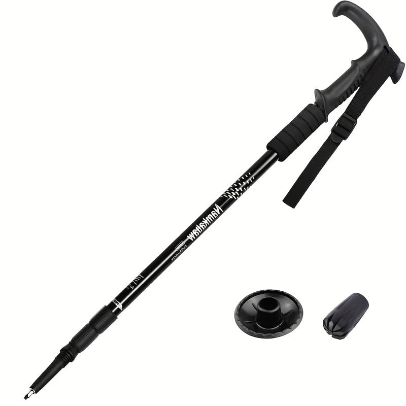TEMU 1pc Of Aluminum Alloy Hiking Stick, Foldable, Lightweight, Earthquake Resistant, Adjustable Hiking Stick, Locking For Men And Women, Hiking Accessories