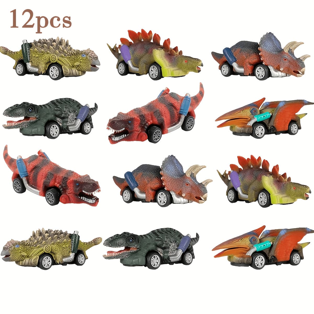 TEMU Mezhobby Dinosaur Toy Pull Back Cars, 12pcs Dinosaur Toys For Boys Girls And Back Toy Cars