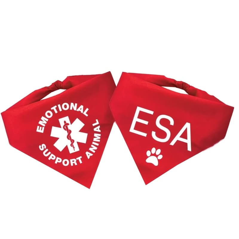 TEMU 2pcs 24.8×11 Inch Emotional Support Animal Dog Bandannas | Fashion Decorations, Single-sided Printing, Washable, Polyester, Suitable For Dogs And Cats, Reusable