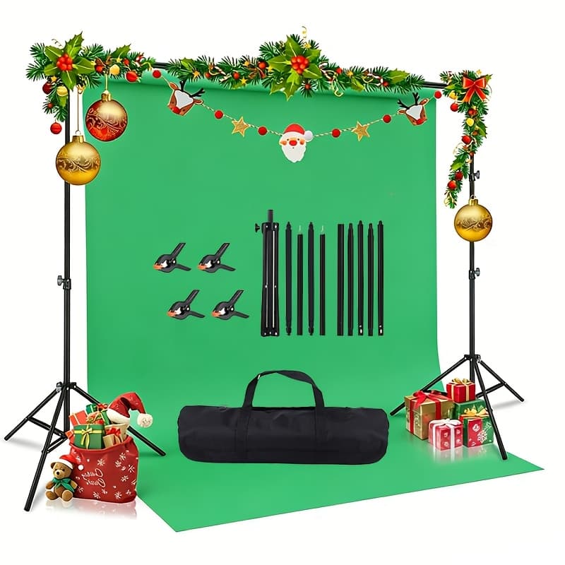 TEMU 10x7ft Adjustable Metal Backdrop Stand | Balloon Arch Support Kit With 4 Background Clips, Easy To Carry, And Disassemble, With Support System, Suitable For Weddings, Parties, Conferences, ,