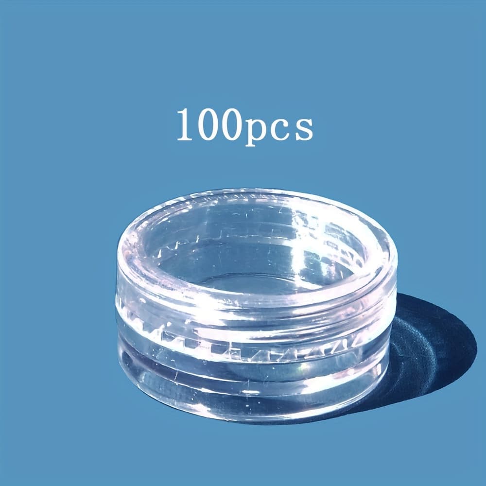 TEMU 100pcs, 1g Transparent Plastic Cream Jar Small Cream Jar, Face Cream Eye Cream Lipstick And Other Sample Sub-packaging Empty Bottle