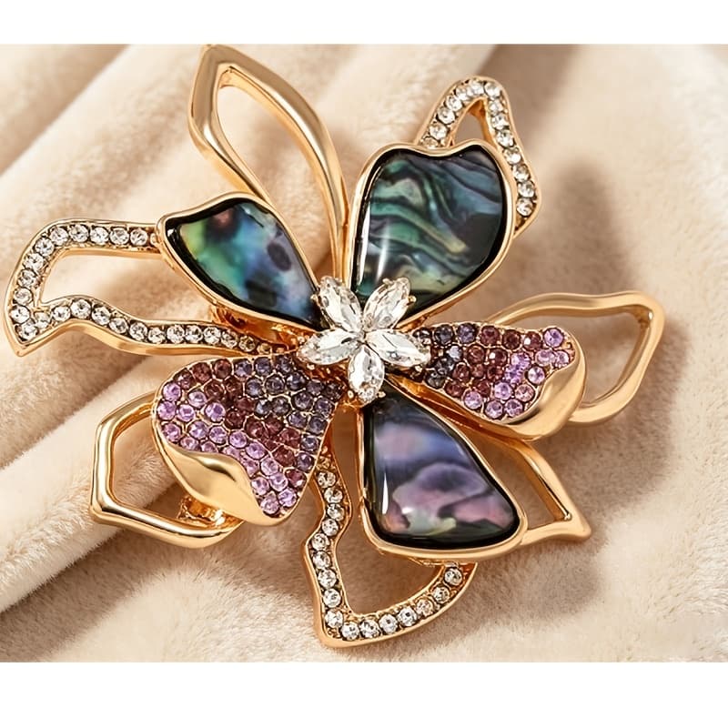 TEMU A Sparkling And Elegant Purple Floral Brooch, Suitable As A Fashion Accessory For Jackets, Scarves, Dresses, Party Gifts, And Casual Attire