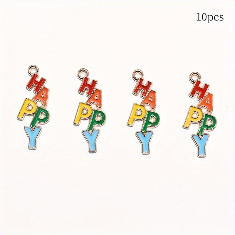 TEMU 10pcs Pack -drop Alloy Pendants, Diy Handmade Necklace Bracelet Earring Pendants, Bracelet Necklace Pendants, Keychain Accessories, Charm Jewelry Findings