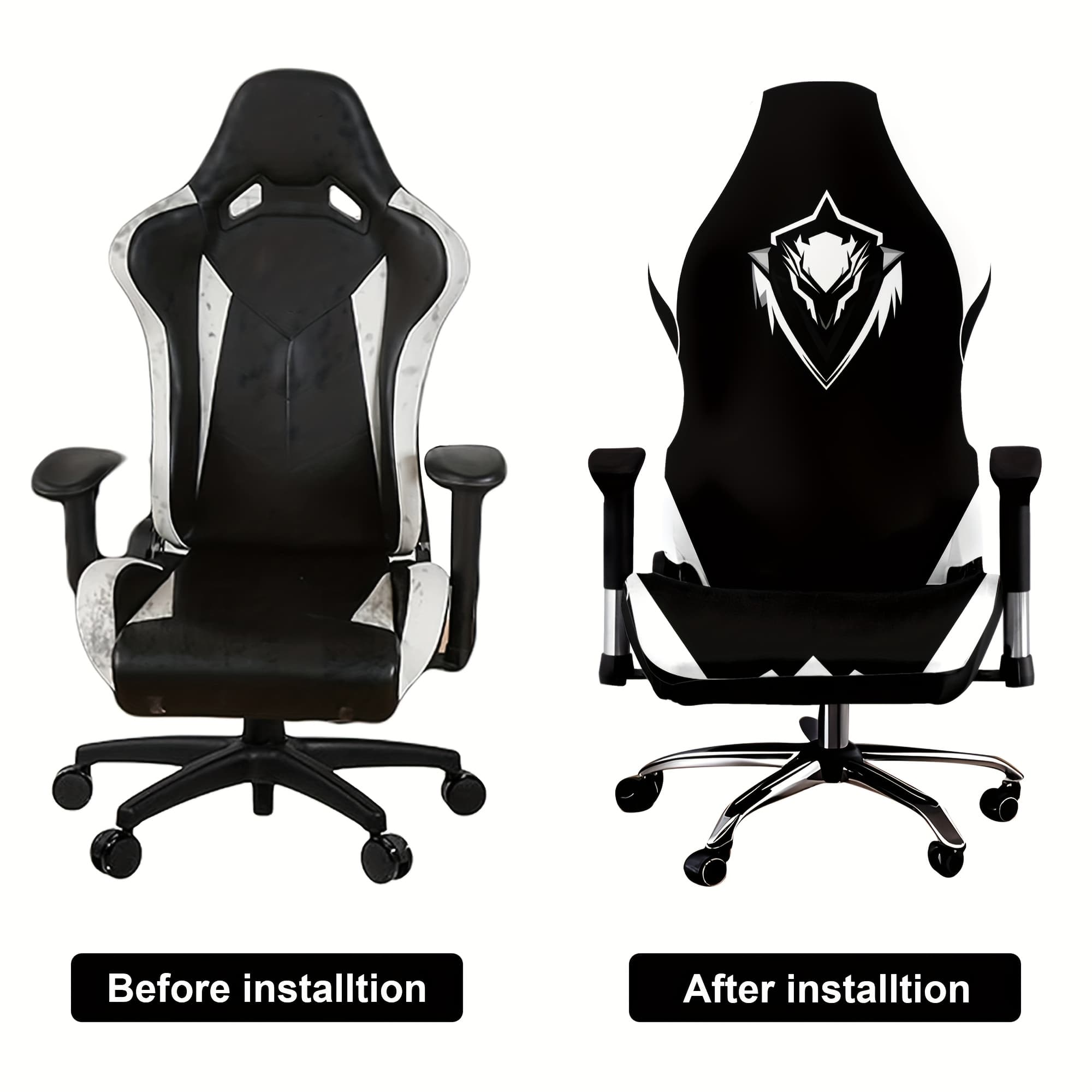 TEMU Chair Cover, Unique , Digital Positioning Print, Office And Gaming Chair Cover, Style, High Washable Office Chair Cover Set, Suitable For Gaming Chairs, Home And Office Decor