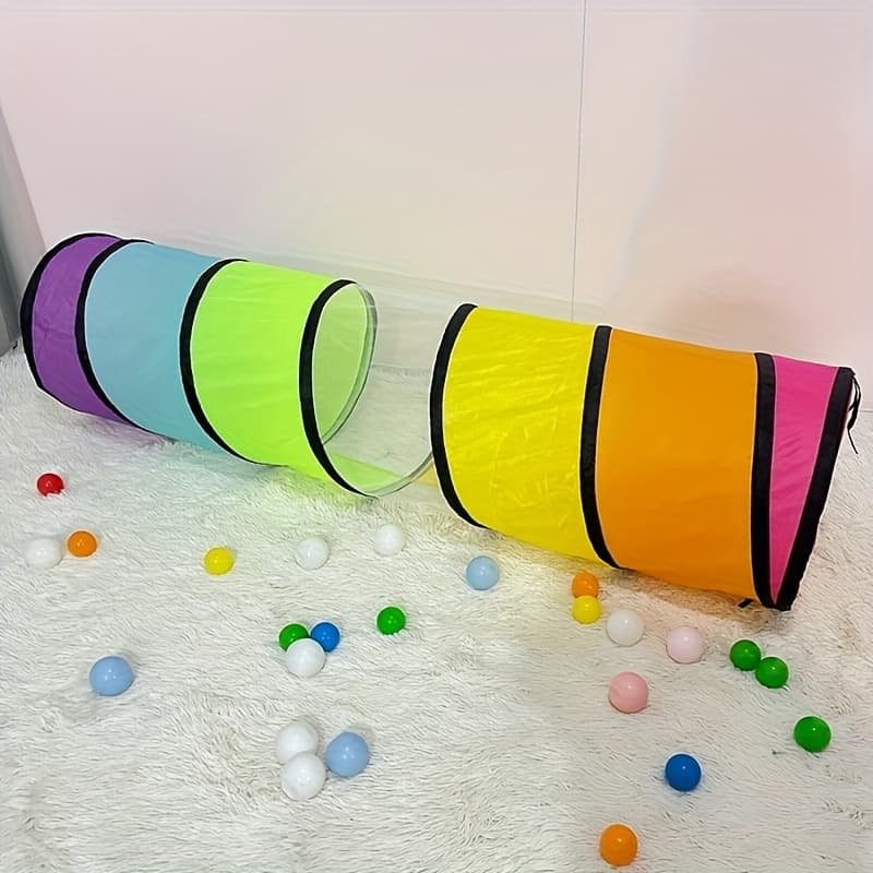 TEMU Tunnel For Baby - Indoor Climbing Tube With Tunnel Game, Portable Crawler For Motor Skills Development, Kindergarten Toy Suitable For Indoor Play House