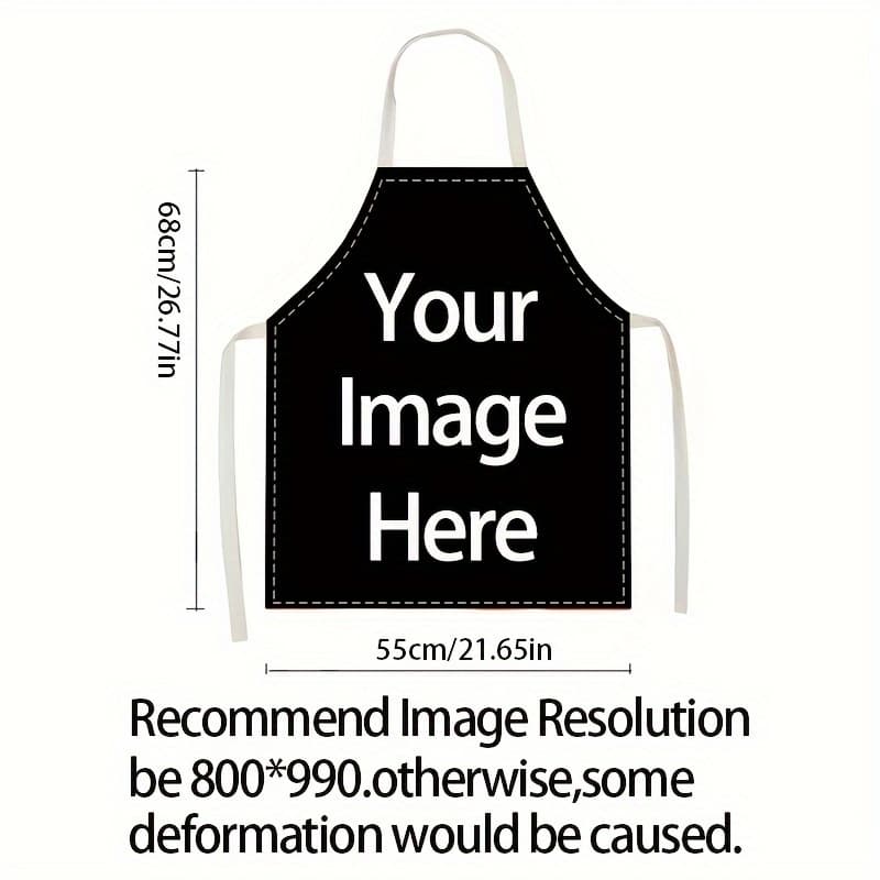 TEMU Customize 1 Pc, Please Your Pattern, Apron Customization, Personalized/text/logo Customized Apron, Sleeveless Cooking, Kitchen Bib, Household Cleaning, Fashion Home Work Wear