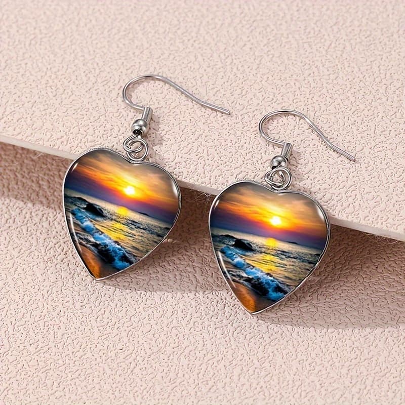 TEMU A Pair Of Heart-shaped Earrings The
