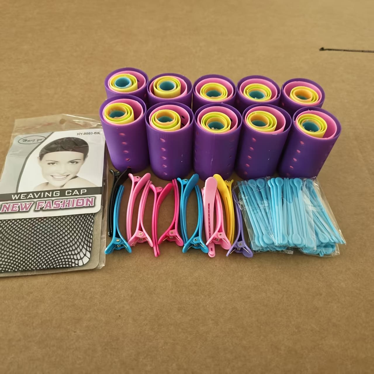 TEMU 133 Curling Iron Set, Including 60 Plastic Curlers, Colors Are