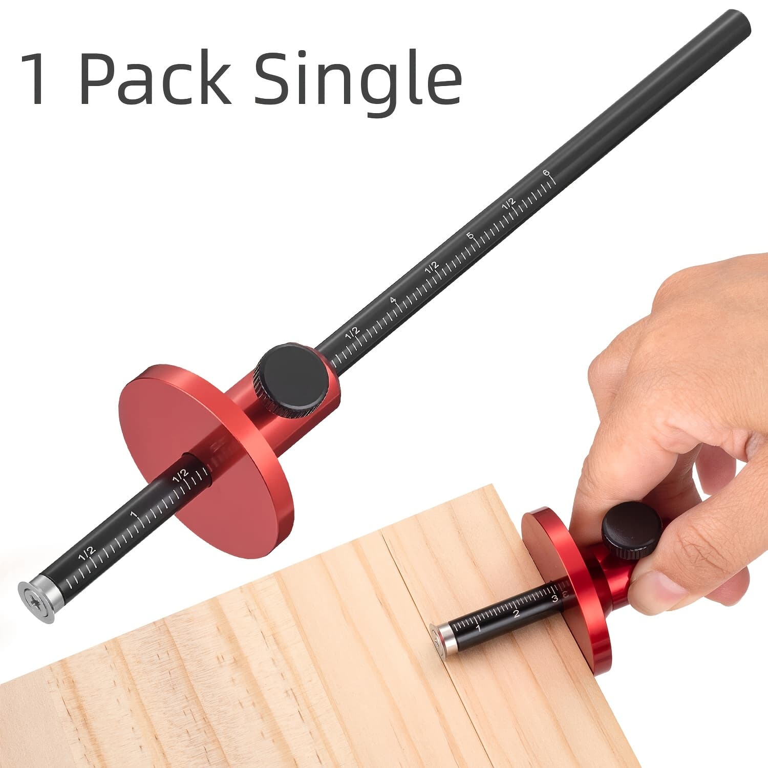 TEMU Wheel Marking Gauge - Wood Marking Tools With Graduated Inch & Mm Scale - Bar Wood Scribe Tool For Carpenter 1pack