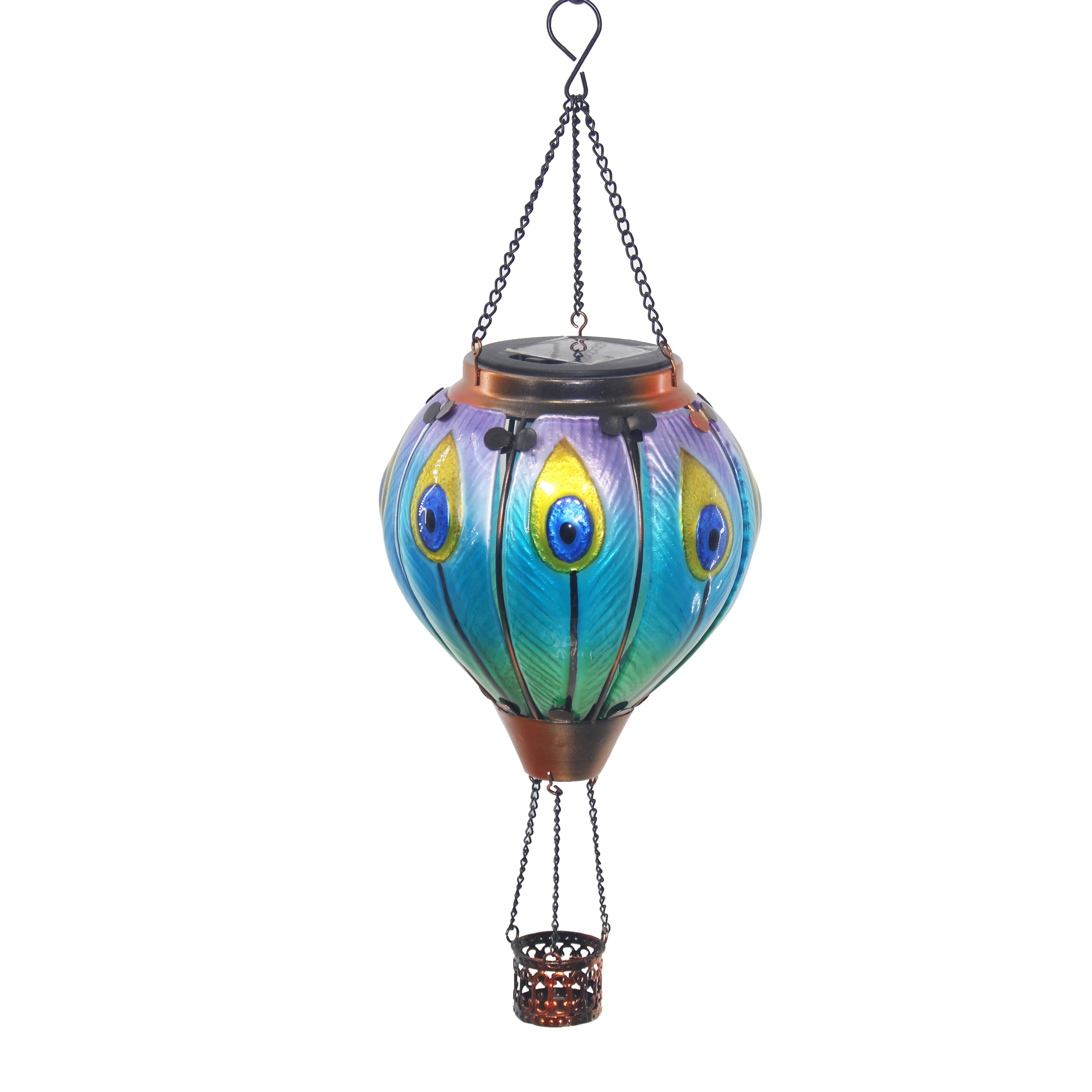 TEMU 1pc, Hand-painted Hot Air Balloon Wind Lights Hanging Garden Lights