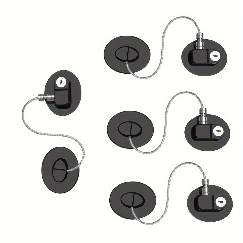 TEMU 4/3/2/1 Pack Cabinet Locks With Key Fridge Locks, Freezer Lock, Refrigerator Locks For Refrigerator Deep Freezer Drawers Doors , Cabinets, Drawers, Toilet Seat