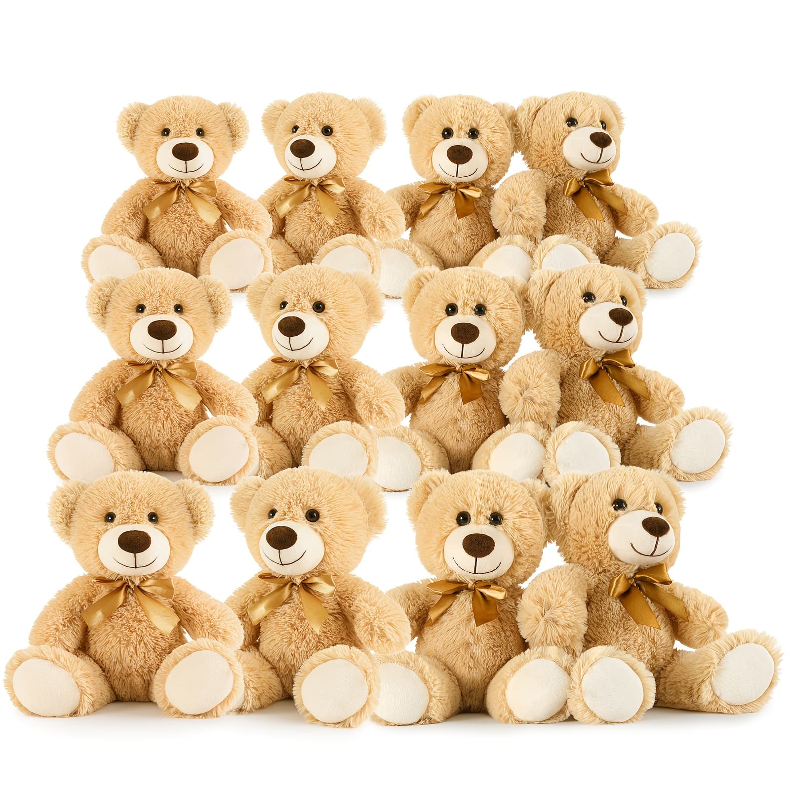 TEMU Maogolan 12 Pack Teddy In Bulk 14 Inch Teddy For Kids Small Stuffed Animals Bulk - Bulk Teddy For Wholesale Teddy For Baby Shower & Gender Reveal (machine Washable)