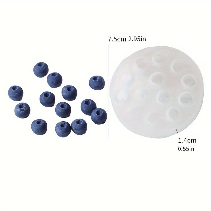 TEMU 1pc, Supplies 13 Holes Blueberry Silica Gel Mold Making Tool Mold