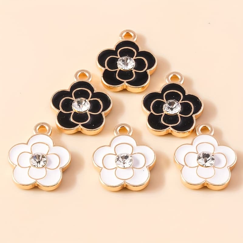TEMU 10pcs/pack Creative Oil Rose Flowers Suitable For Pendant Necklaces, Keychains, Jewelry Additions, Daily Wear