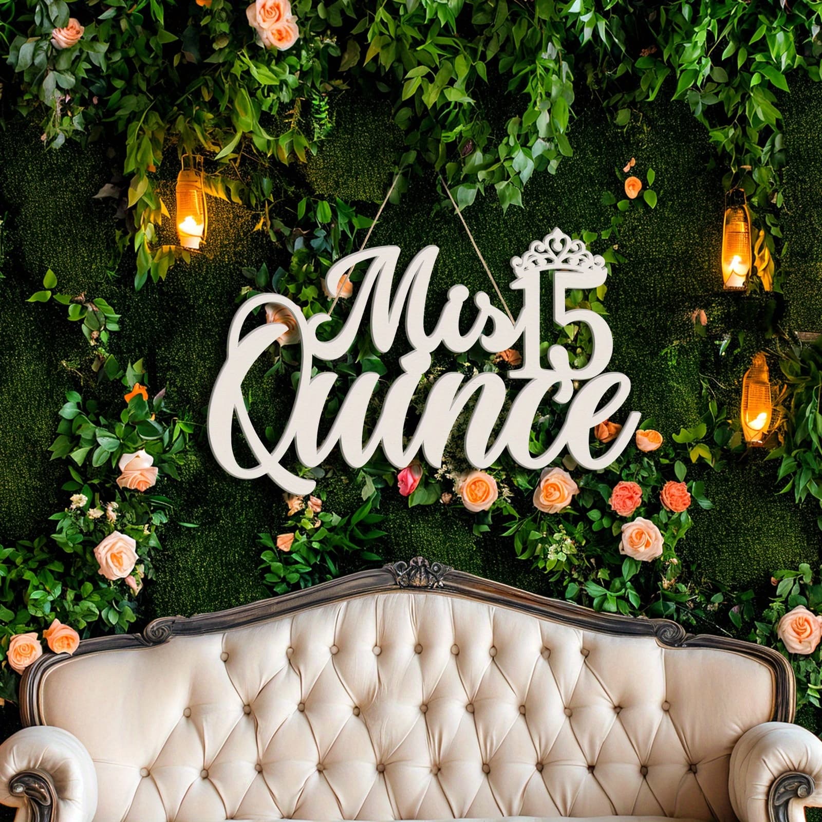 TEMU Mis 15 Sign Decorations 15th Birthday Party Backdrop Wooden Banner Wall Decor Sign White Mis 15 Birthday Gift For Wall Bedroom Photo Booth Decor Gift