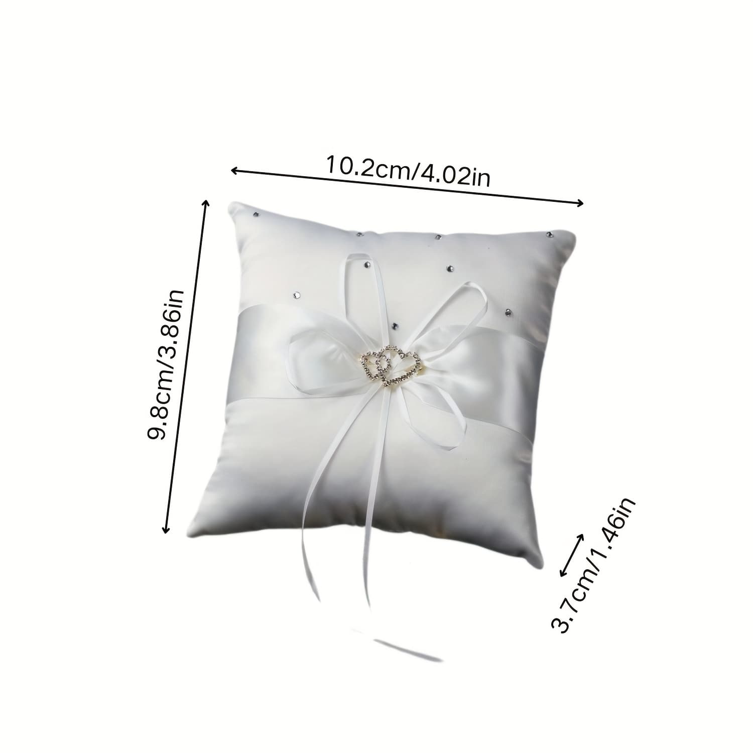 TEMU 1pc European Square Wedding Bow Ring Pillow, Hanging Ring