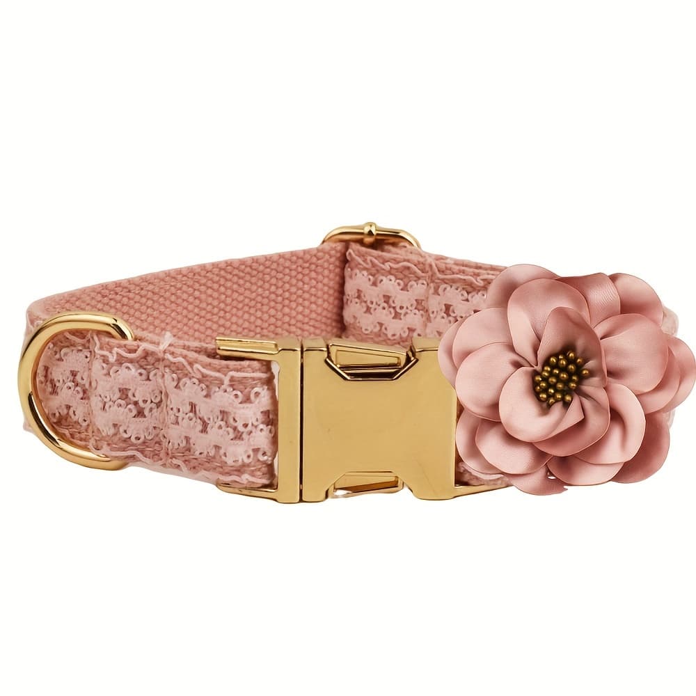 TEMU Custom Large/medium/small Dog Collars -release Buckles - Adjustable Collars Featuring Stylish Floral Designs, Lace Collars That Are Durable And Comfortable