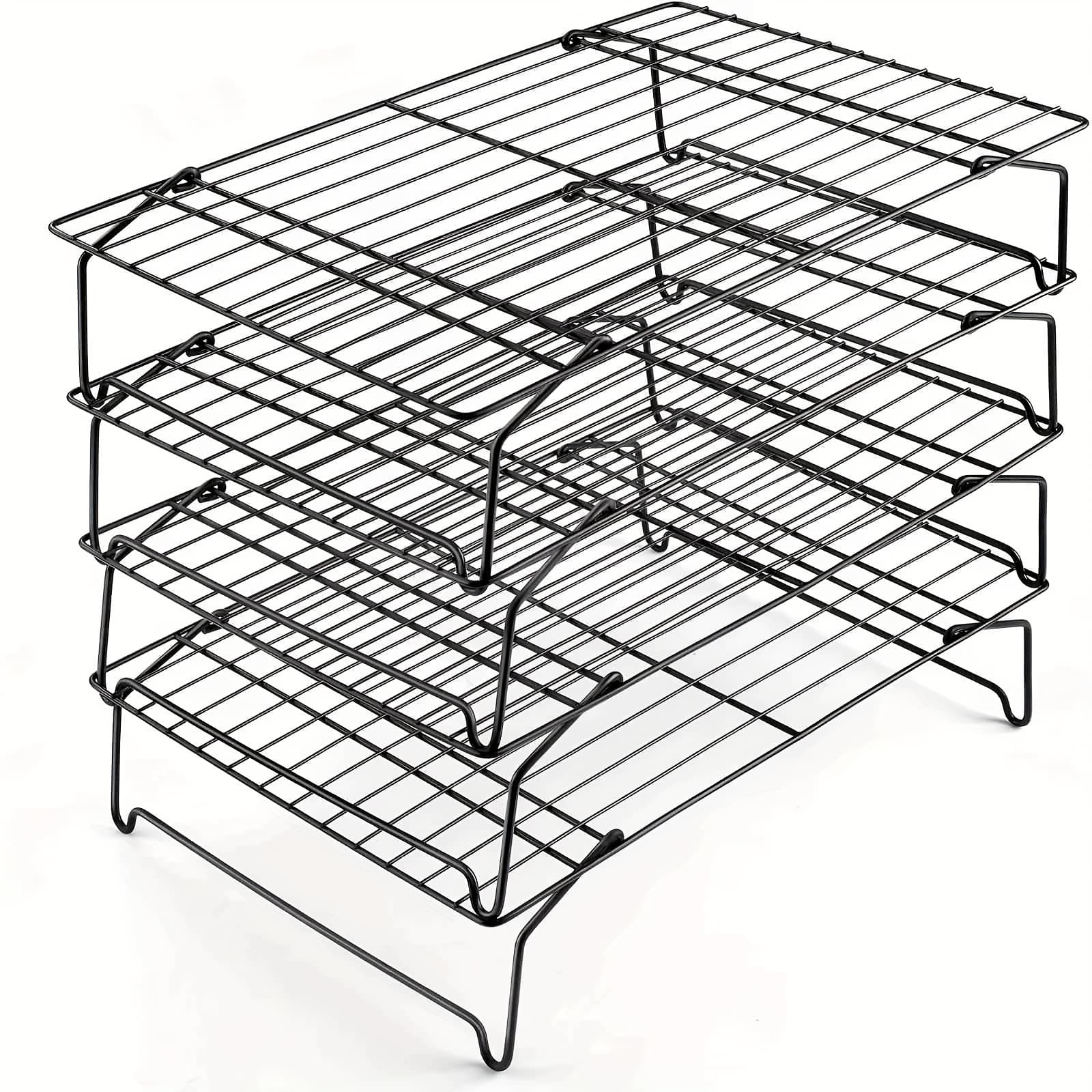 TEMU A Versatile 4-tier Collapsible Cooling Rack, Perfect For Baking And Cooking. This Stackable Wire Rack Features Adjustable Designs For Settings