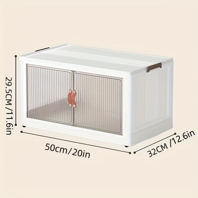 TEMU Bin With Drawers, Stackable Storage Bins With Wheels Open Front, Foldable Design For Home Clothes, Books, Festival Storage, Christmas Gift Storage(3pcs)