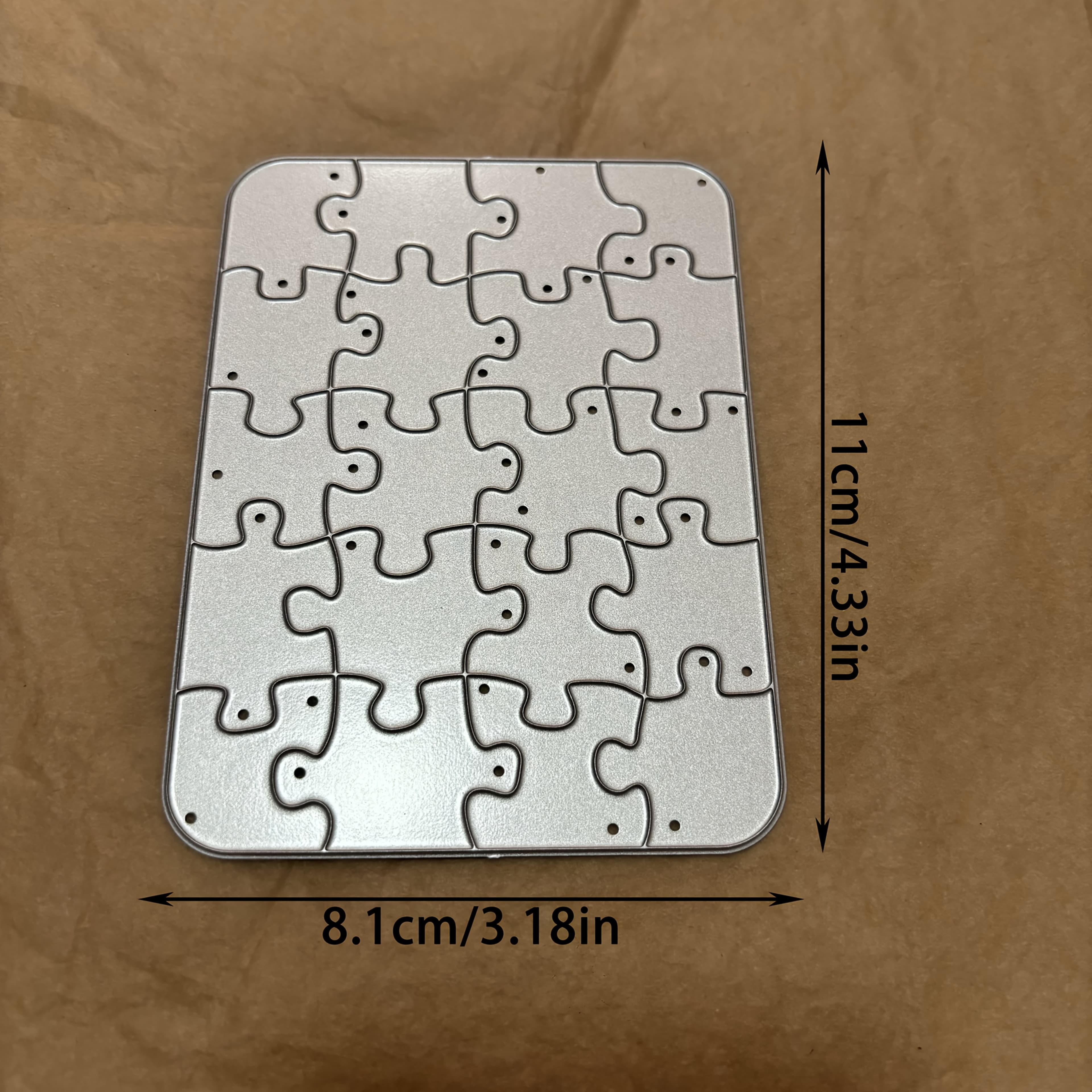 TEMU 1 Rectangle Puzzle Metal Cutting Die Embossing Template For Crafting, Decorative Cutting, Scrapbooking And Papercrafting Diy High-quality Cutting Die, Crafters And Card Makers!