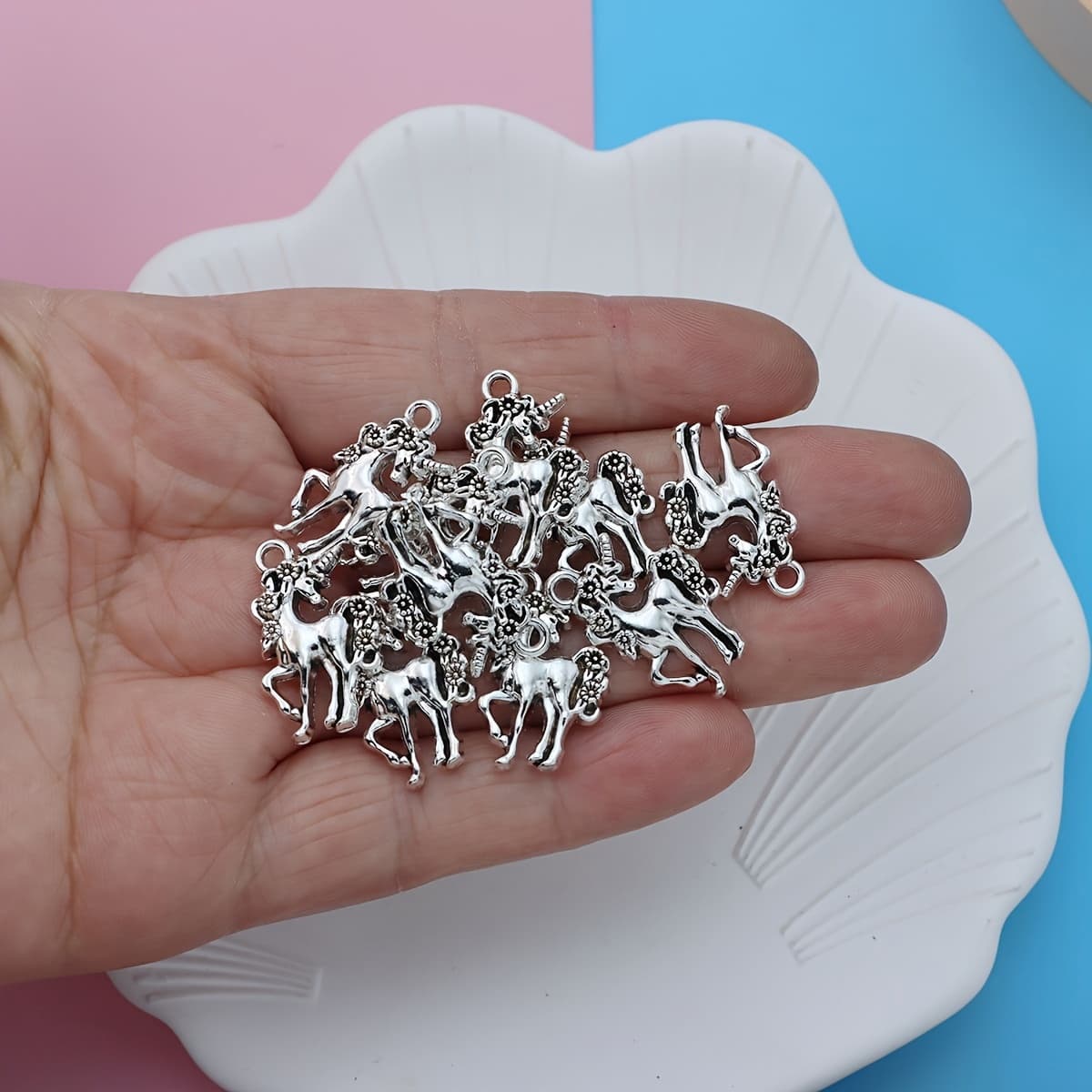 TEMU 10pcs Exquisite Fashion Unicorn Charms For Women's Making Supplies Accessories Pendant Necklace Earring