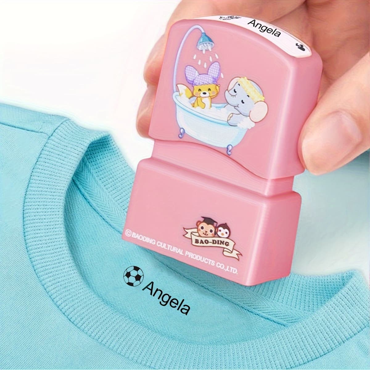 TEMU Waterproof Personalized Name Stamp For Clothing - Permanent, School Daycare Essentials For Fabric, Plastic Labels & Bottles