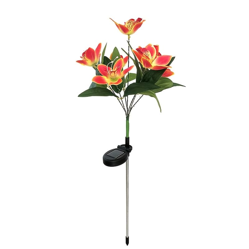 TEMU 1pc Solar Outdoor Lights-ip65 Waterproof, With 7 Simulated Orchid Flowers And 42 Lights, Room Decor, Decorations For Home, Outdoor Lawn Decorative, Christmas Decorations, Gift