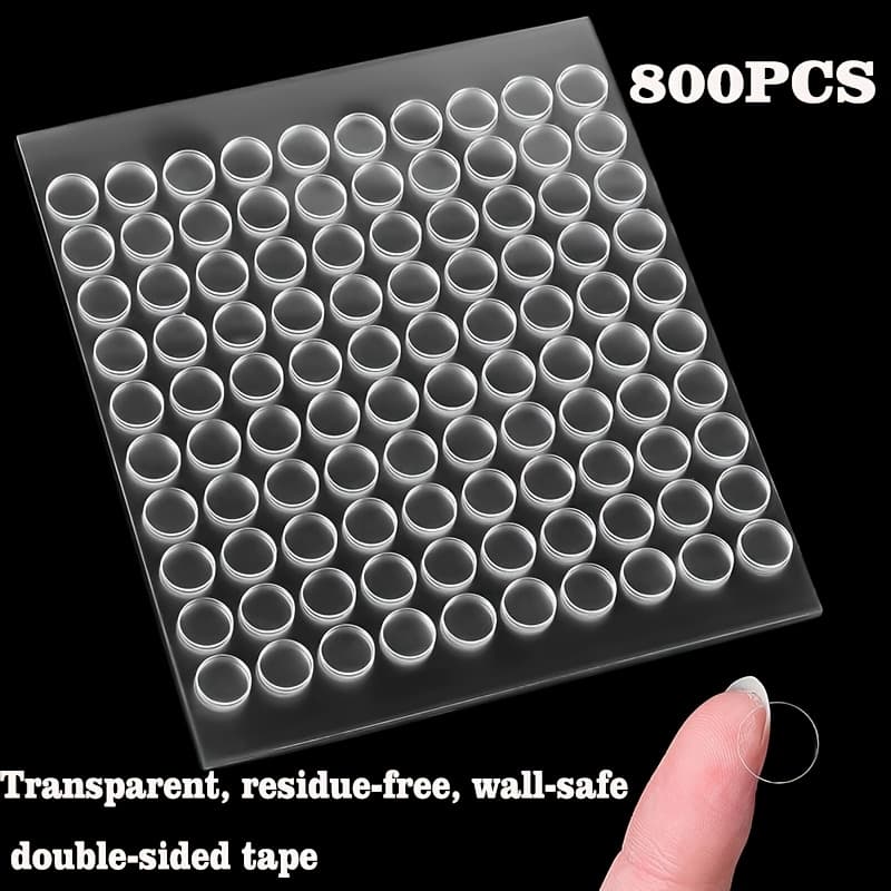 TEMU 800pcs Of Clear Adhesive Dots, Round Stickers For Crafting, Foam Tape For Projects, Transparent Putty Tack Small Stickers For Art (0.39 Inches/1 Cm)