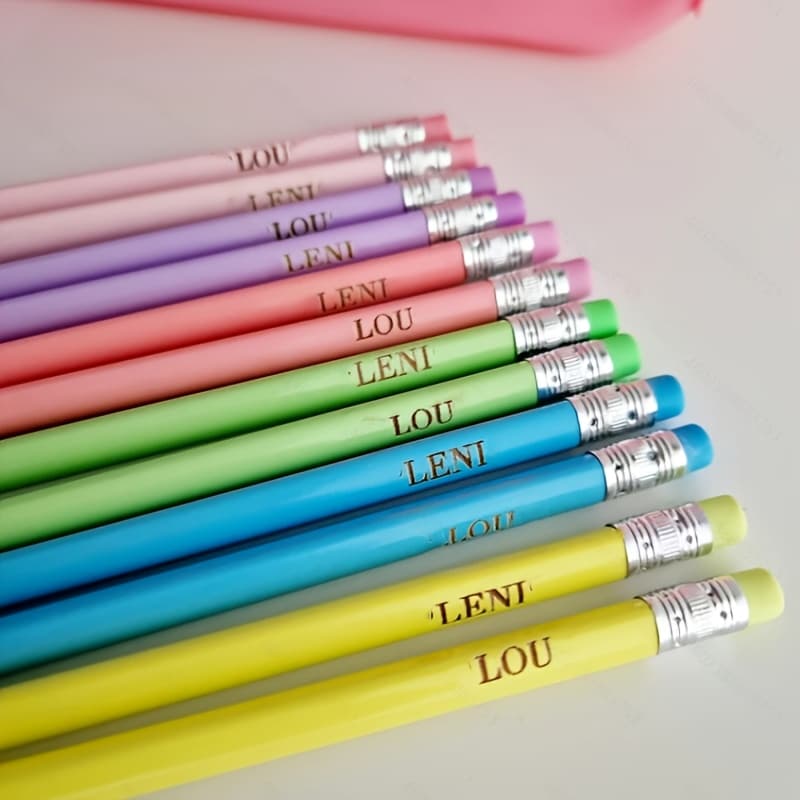 TEMU 12pcs Personalised Name Laser Custom Engraved Pencils Back To School For Party Home Decoration Supplies Favors Funny