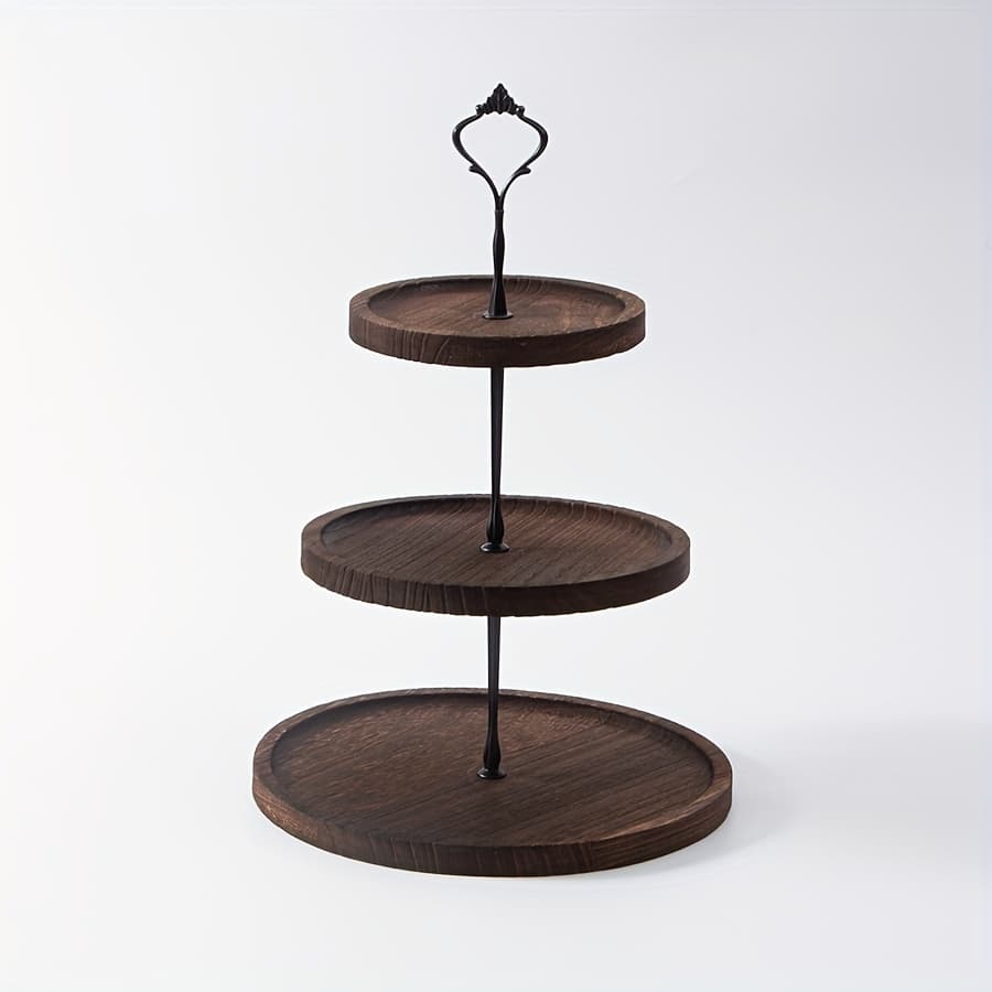 TEMU 1pc, 2/3 Tier Cupcake Stand, Wooden Tiered Tray Display Stand, Rustic Farmhouse Decor, For Wedding, Birthday Party, Anniversary, Christmas Thanksgiving Halloween