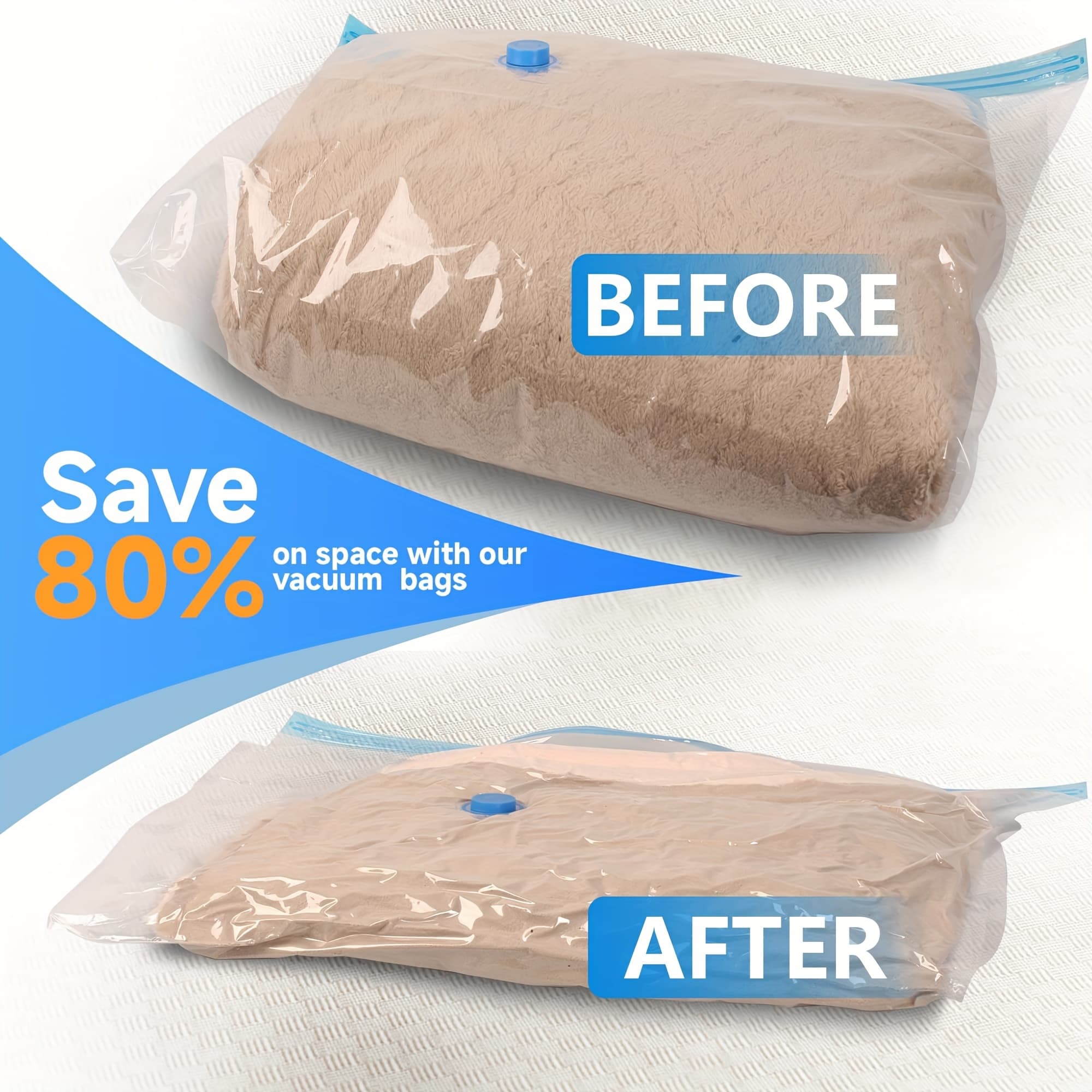 TEMU Set Of 30 Vacuum Storage Bags With A Hand Pump, Designed To With Double Zippers And A Leak-proof Valve. Reusable Compression Bags Are Suitable For Clothing, Comforters