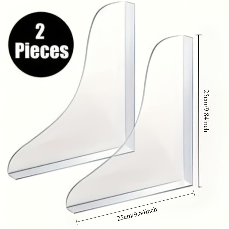 TEMU Set Of 2 Luxury Bathroom Guards | No-drill Bathtub Splash Barrier, A Must-have For Wet And Dry Separation, Home Shower Water Barrier Strip
