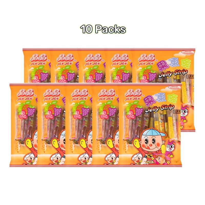 TEMU [10packs]jin Jin - Jelly Strip (jelly Filled Straws In Assorted Flavors) Wax Candy, Jelly Fruit, Jelly Straws, Sweet Candy School Treats For Kids & Parties