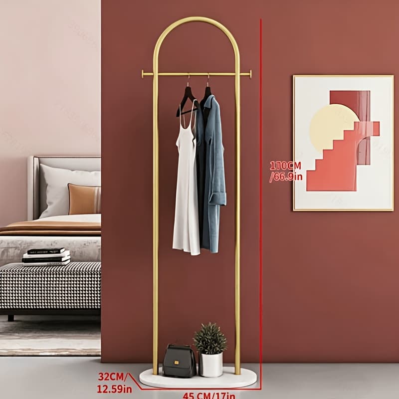 TEMU 1pc Clothing Rack Marble Base Metal Modern Coat Rack Stand Clothes Rack Stand For Bedroom Standing Garment Rack Heavy Duty Coat Hanger Rack Stand For Bag, Hat, Scarf, Jacket