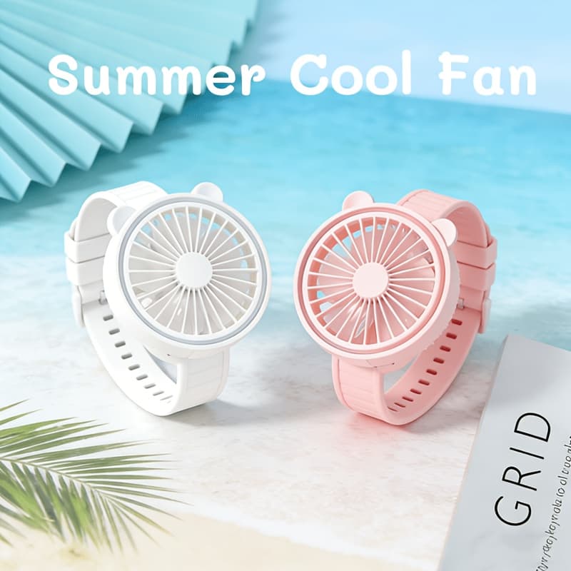 TEMU 2pcs-2026 Wrist Usb Fan Set (random Colors), 2pcss, Summer Essential, Convenient, Mini, Cool Gift, Ideal For Couples (batteries Not Included)