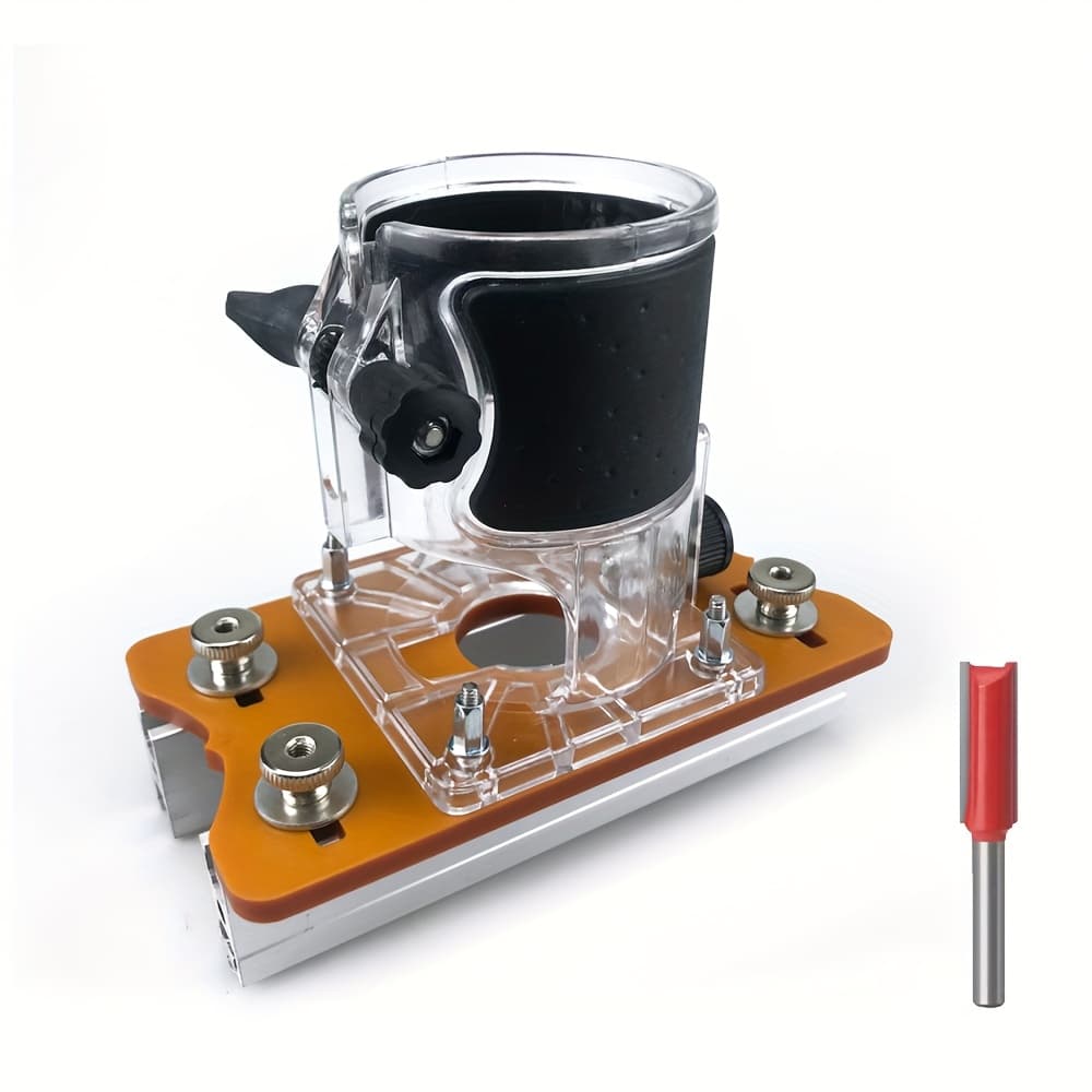 TEMU Adjustable Woodworking Support - A -one Hidden Fastener Guide Rail Base With Built-in Ruler, Suitable For Furniture Assembly And Trimming, For Grooving To 50 Millimeters Thick, Woodworking Tools