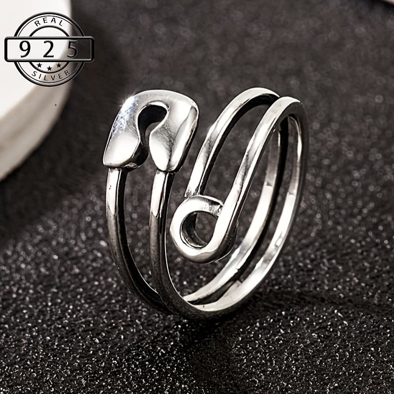 TEMU S925 Sterling 925 Silver Adjustable - Cute Pin Shape Special Decor For Daily Outfits - Gift