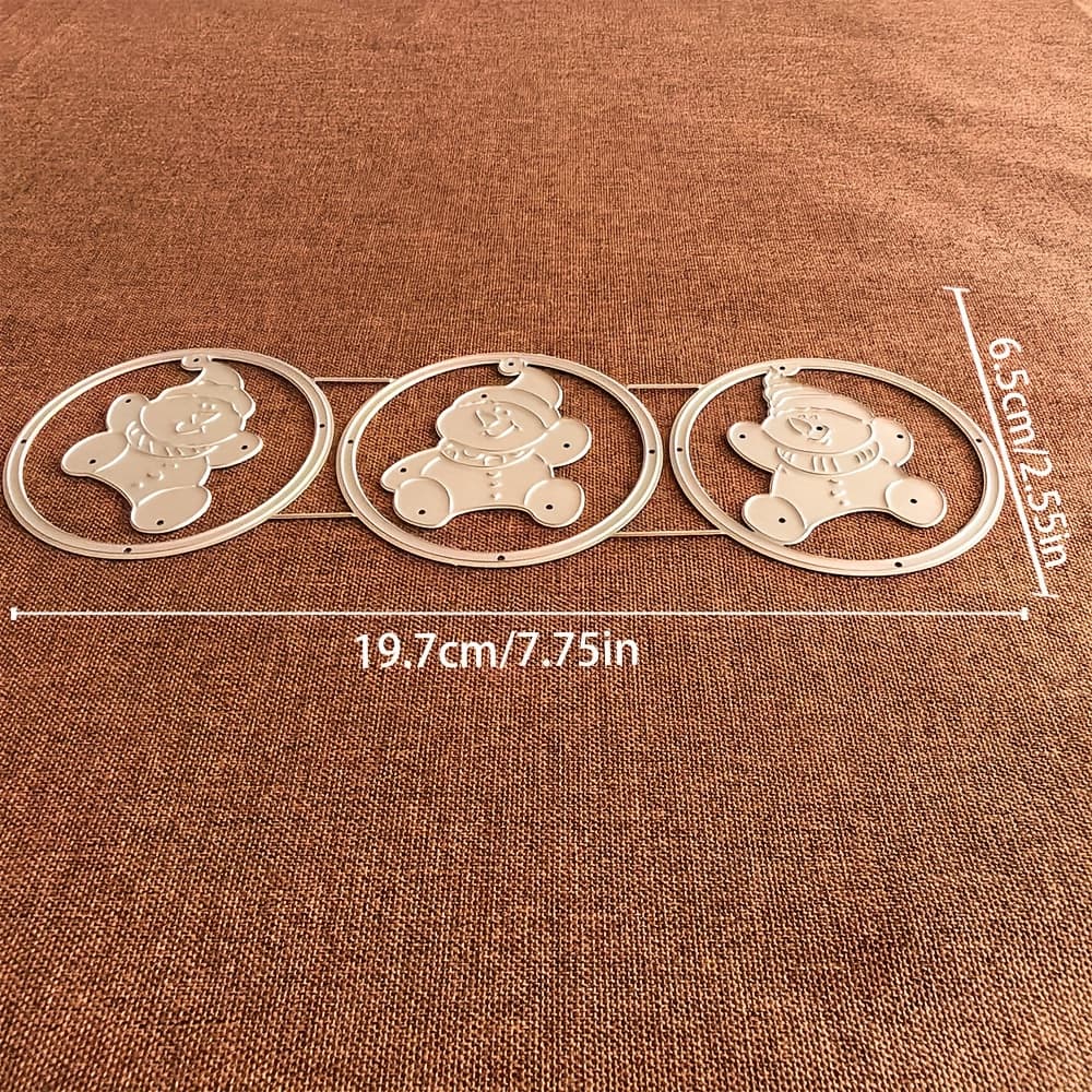 TEMU 1pc Christmas Snowman Metal Cutting Die, Silvery-gray, Fantasy Theme, Suitable For Diy Scrapbooking, Embossing, Handmade Greeting Card Making, Gift Card Making.