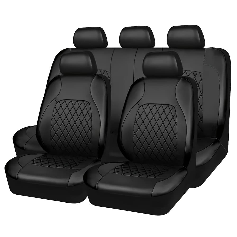 TEMU Pu Leather Car Seat Covers Full Set Car Seat Covers Full Set Front Seats And Rear Bench, Fit 5 Seat Covers Jeeps Car Accessories For Men For Suv, Automotive Truck, Scratch Proof