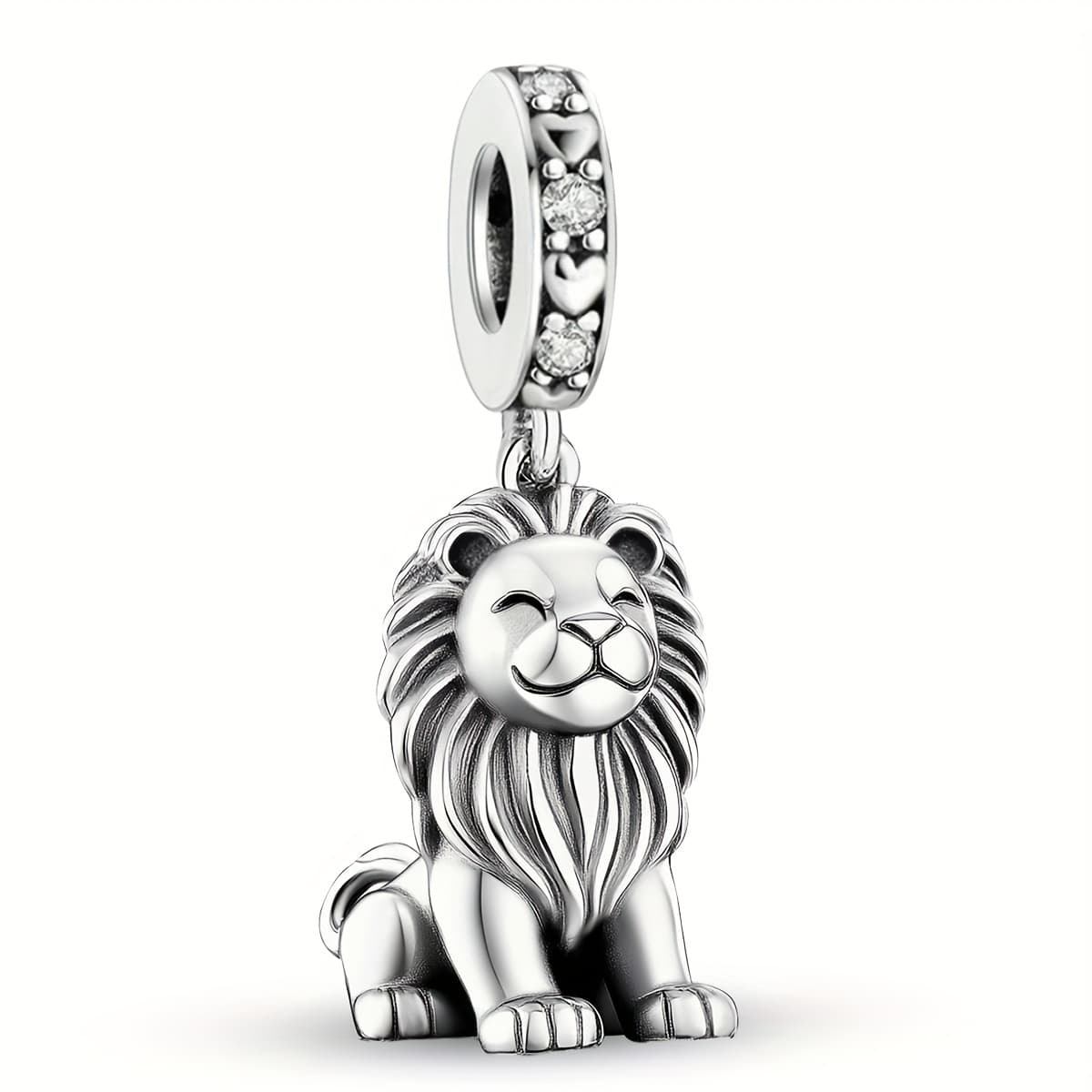 TEMU 1pc Lion Pendant, 925 Silver Plated Pendant Fit Bracelet Bangle Necklace, Jewelry Making Additions Valentine's Day Gift For Women