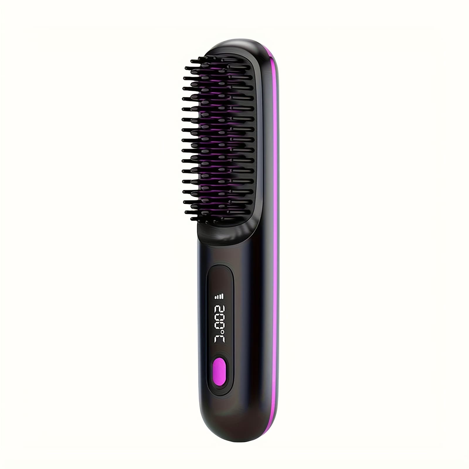 TEMU Portable Cordless Hair Straightener - Usb Rechargeable, 3 Temperature Controls, Long-lasting Shine, Led Display, Lightweight, Great For Travel, Comes With Comb And Clips