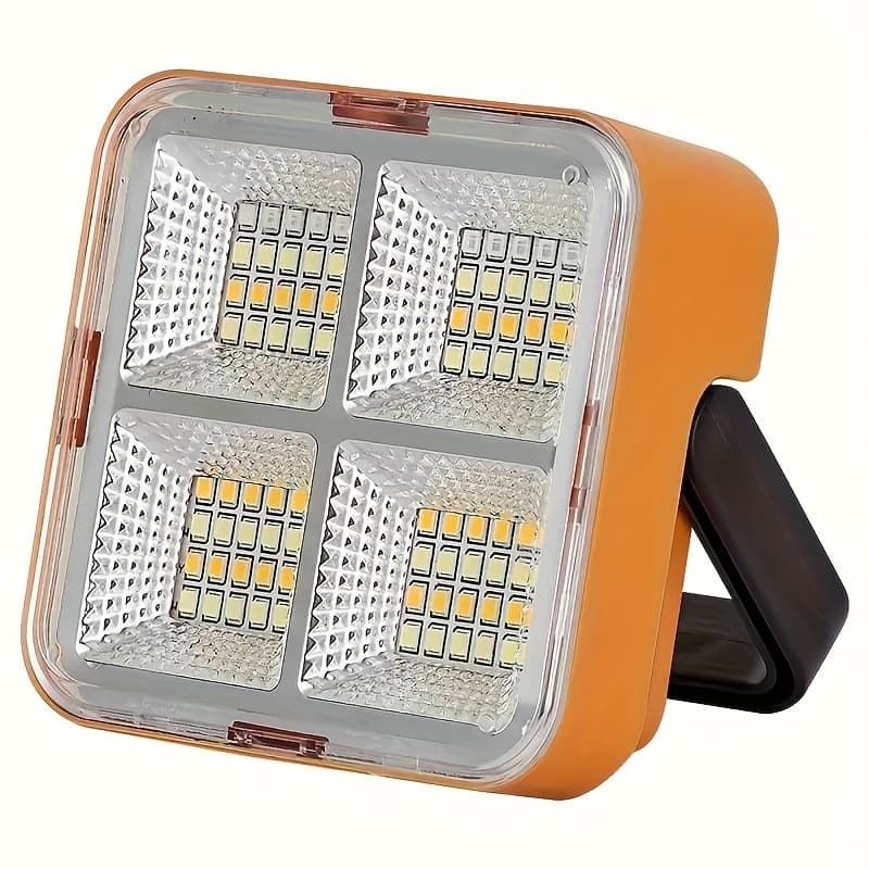 TEMU 1 Rechargeable Solar Led Work Light, Bright Portable Floodlight, , Suitable For Power Outage, Emergency, Camping, Fishing, Rain, Led Mobile Power Light