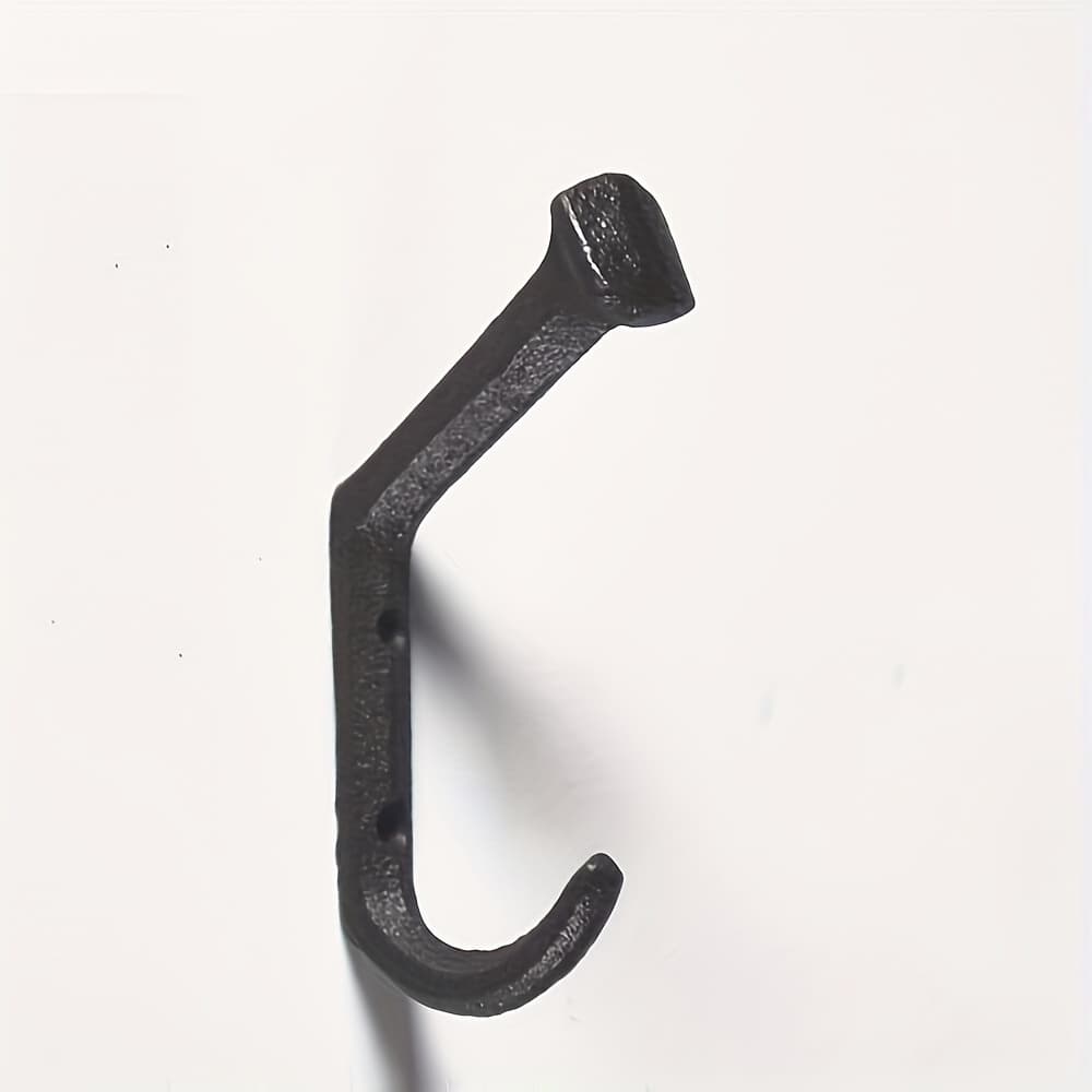 TEMU 1pc Cast Iron Wall Hook, 3kg Capacity Screw Mounted Hanger, Anti-drop Door Back Hook, Farmhouse Entryway Key Holder, Universal Decorative Wall Hook
