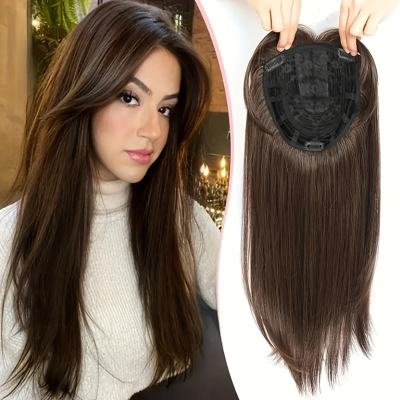 TEMU Women's Hair Topper - Luxurious And Hairpiece For Women, Design To Enhance Volume