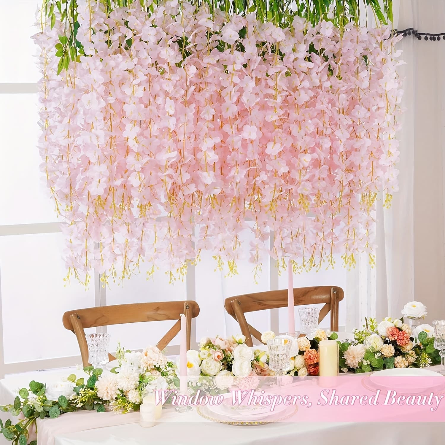 TEMU 12pcs Wisteria Hanging Flowers, Hanging Flowers, Wisteria, Wisteria Wreath, Purple Hanging Flowers, Decorative Hanging Flowers, Wedding, Garden, Wall Valentine's Day, New Year Decoration