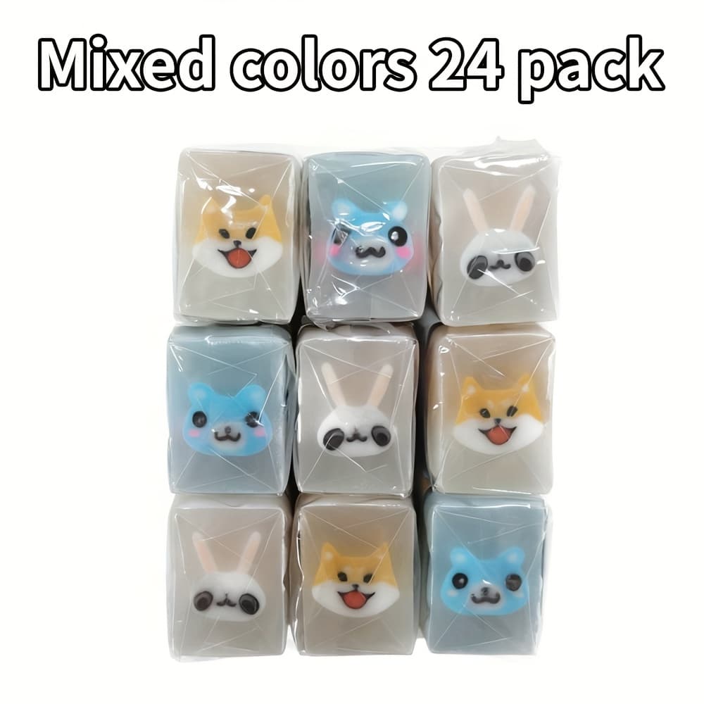 TEMU A Set Of 24 Abstract Animal Erasers, Adorable Desk , Perfect For Cleaning And Erasing. Ideal As Rewards For Students. Convenient For Art Students To Have On Hand At All Times